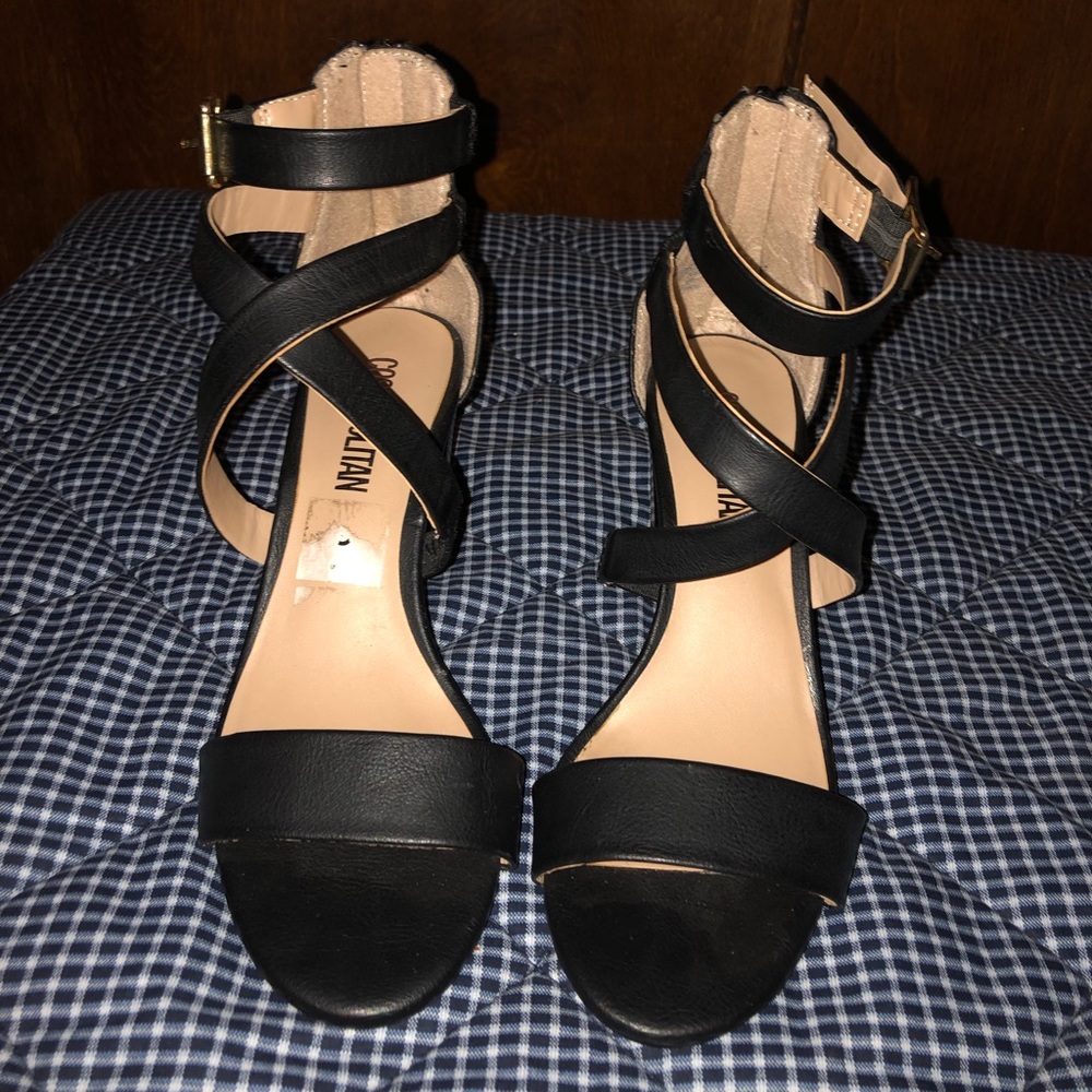 Cute black strappy heels